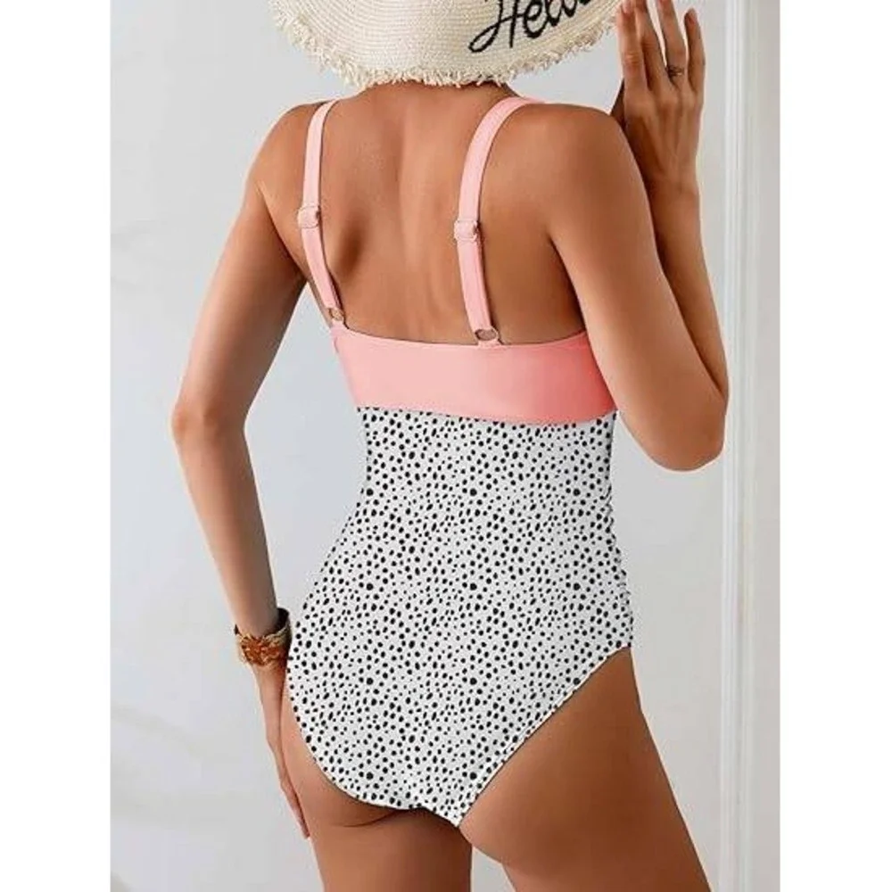 MSRP $49 Eomenie Women's XS Light‎ Pink One Piece Swimsuit Tummy Control Slimmi